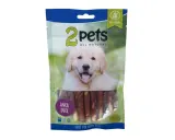2pets tuggrulle med anka, utan spannmål. En glad hundvalp tittar fram på förpackningen. Perfekt för glada husdjur.