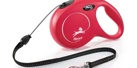 Röd flexi koppel med silverfärgad karbinhake. Perfekt för din flexi giant hund som älskar att utforska.